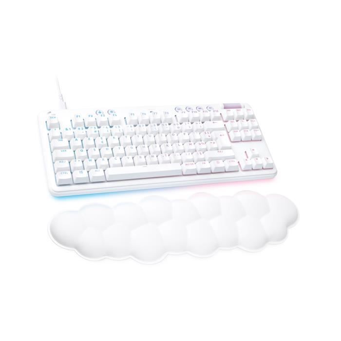 Logitech G713 - Clavier - sans clé - backlit - USB - AZERTY - Français - commutateur : Tactile - blanc