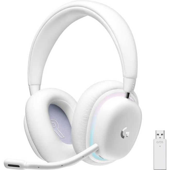 Casques avec Microphone Logitech G735 Blanc Bleu/Blanc
