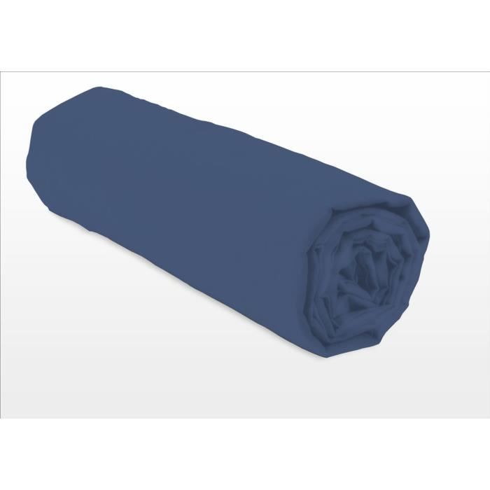 Drap housse Lovely Home Bleu Blue marine 160 x 200 160 x 200 cm