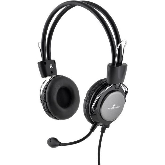 Casques avec Microphone Bluestork MC-201 Noir/Argenté