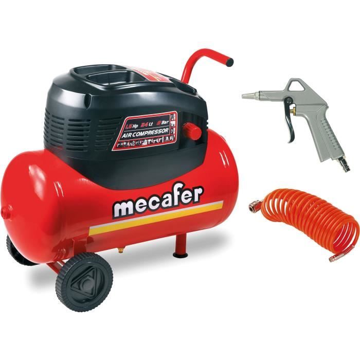 Compresseur d'air MECAFER 1,5 cv 24 L Rouge