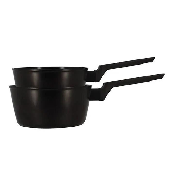 Set de 2 casseroles - MENASTYL - 6020298 - Aluminium - 18 et 20 cm - Tous feux dont induction
