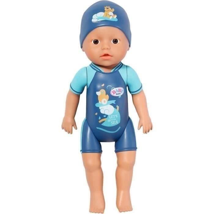 BABY BORN - Ma premiere nage - Poupée garçon 30 cm avec tenue non détachable et bonnet  Jouet de bain   Des 1 an