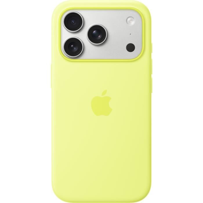 Apple - Coque de protection pour téléphone portable - compatibilité avec MagSafe - silicone - jaune fluo - pour iPhone 17 Pro