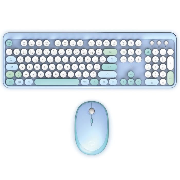 Pack 2en1 (Clavier/Souris) sans fil Mobility Lab Pure Color (Bleu)