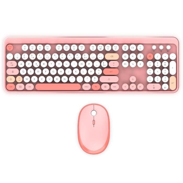 Pack 2en1 (Clavier/Souris) sans fil Mobility Lab Pure Color (Rose)