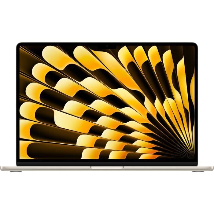 Apple MacBook Air - M4 - Apple M4 10-core - 16 Go RAM - 256 Go SSD - 15.3" IPS 2880 x 1864 (WQXGA+) - Wi-Fi 6E, Bluetooth - lumière des étoiles - clavier : Français