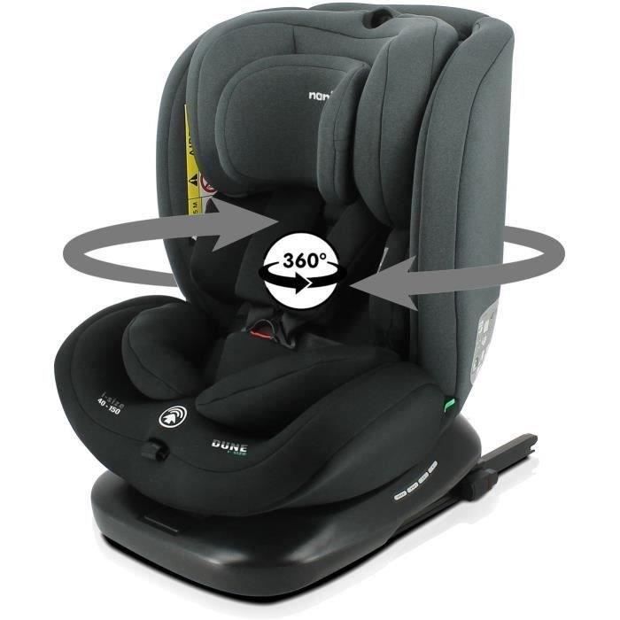 NANIA Siege auto isofix DUNE, Groupe 0/1/2/3, de 0 a 10 ans, 0-36 kg, 40-150 cm, R 129  Tetiere réglable - Inclinable - Pivotant -