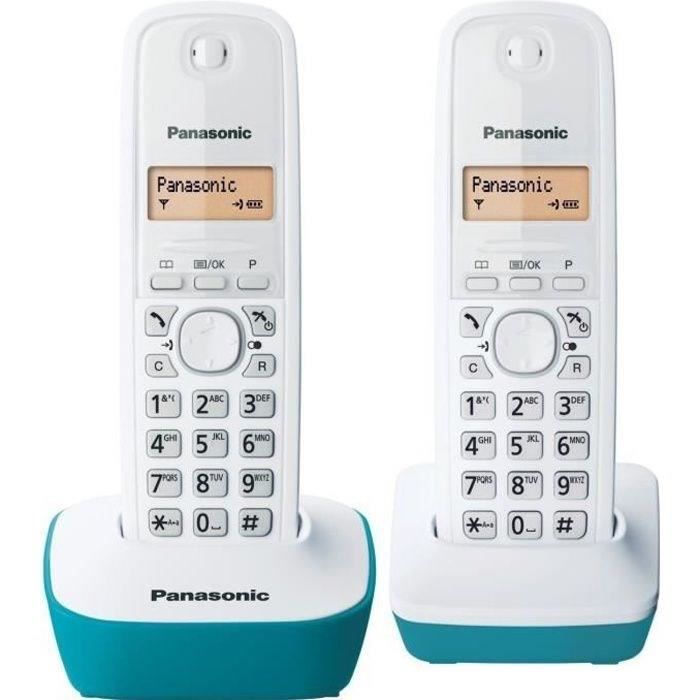 Téléphone Sans Fil Panasonic KX-TG1612FRC Ambre Bleu/Blanc