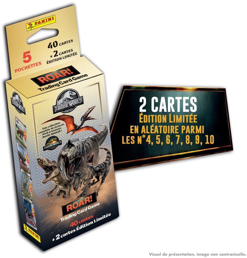 Blister - PANINI - JURASSIC WORLD 4 TCG - 5 pochettes - 40 cartes