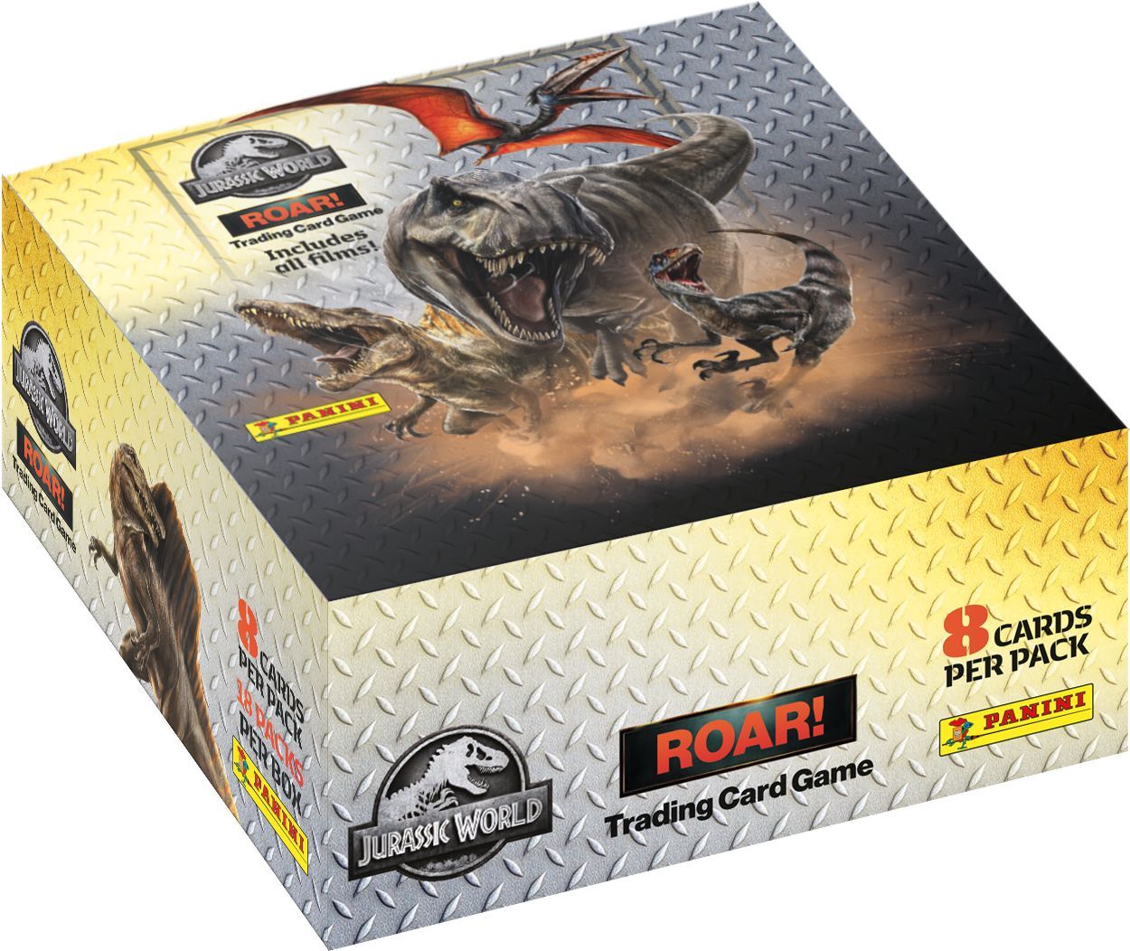 Boîte de 18 pochettes - PANINI - JURASSIC WORLD 4 TCG - 144 cartes + carte edition limitée n°2