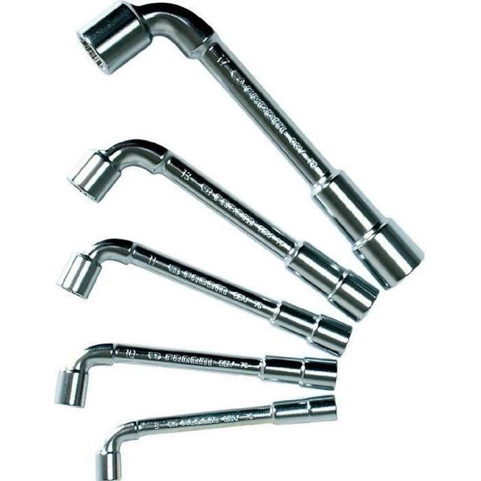 Coffret de 5 Clés a Pipe profils 12 pans x 6 pans FACOM - 76.J5PB - 1 Côté pour reprise diminuée + 1 Côté puissance et résistance