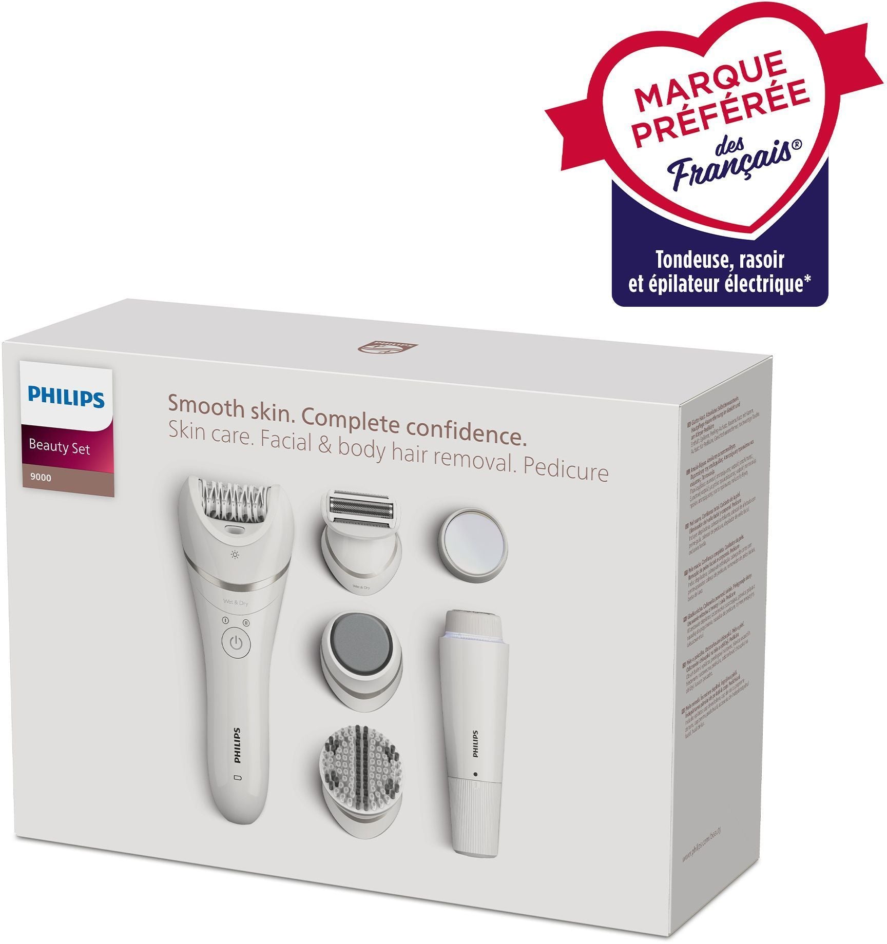 Épilateur électrique - Philips - BRE770/92 - 9 accessoires - 2 vitesses - Tete lavable