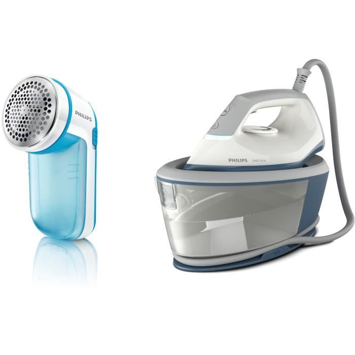 Centrale Vapeur - PHILIPS - BXA0019/00 -? Série 2000 - 6 bars - 1.4L - Bleu/Blanc - accessoire inclus rase bouloche