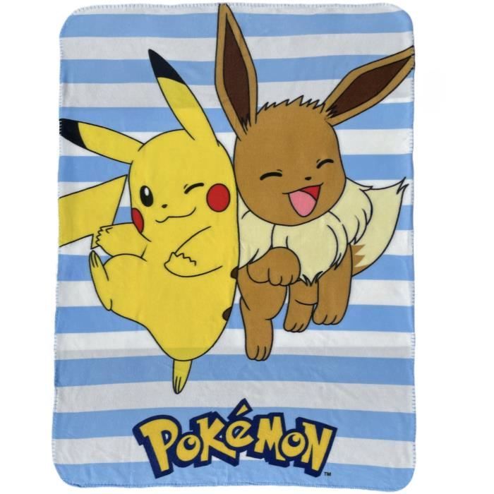 Plaid - POKEMON - Pikachu et Evoli - 100 x 140 cm