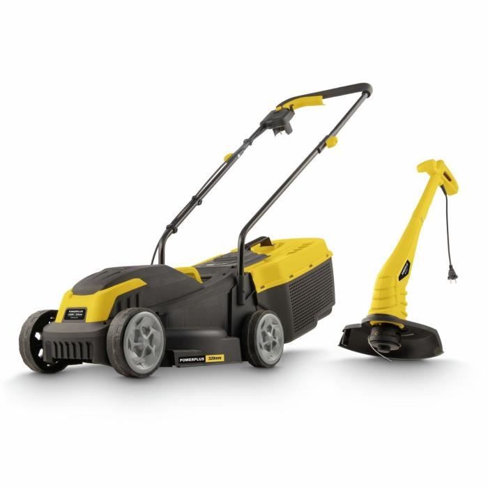 Tondeuse a gazon et Coupe-Bordure électrique - POWERPLUS - POWXG62205T- Tondeuse 1300 W & 32 mm Ø - Coupe-Bordures 250 W & 220 mm Ø