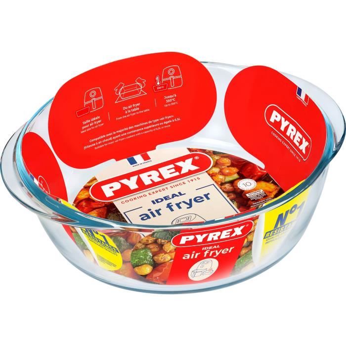 Plat de Four Pyrex Transparent Verre Borosilicaté Rond Ø 26 cm