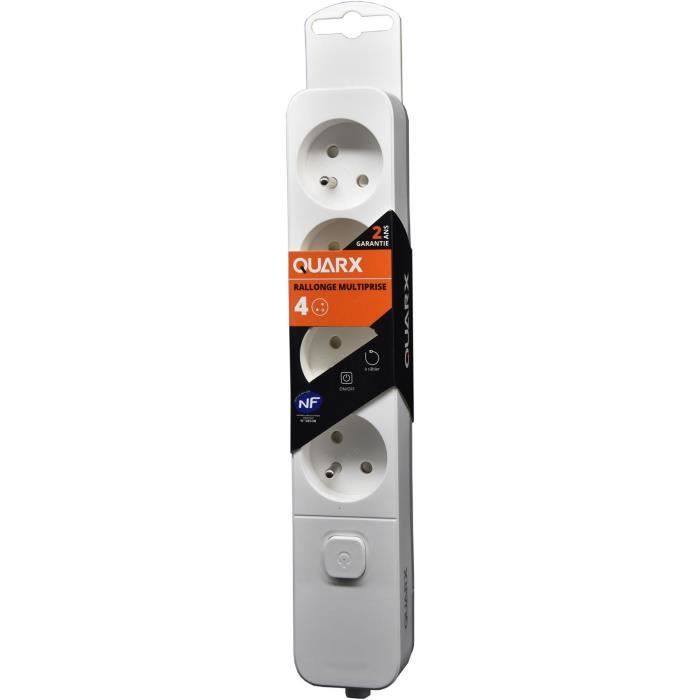 Rallonge 4 prises Schuko avec interrupteur QUARX (1,5 m)