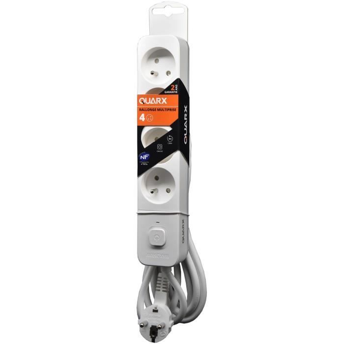 Rallonge 4 prises Schuko avec interrupteur QUARX (1,5 m)