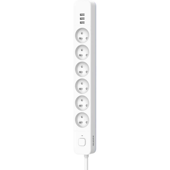Multiprise 6 Prises avec Interrupteur QUARX (1,5 m)