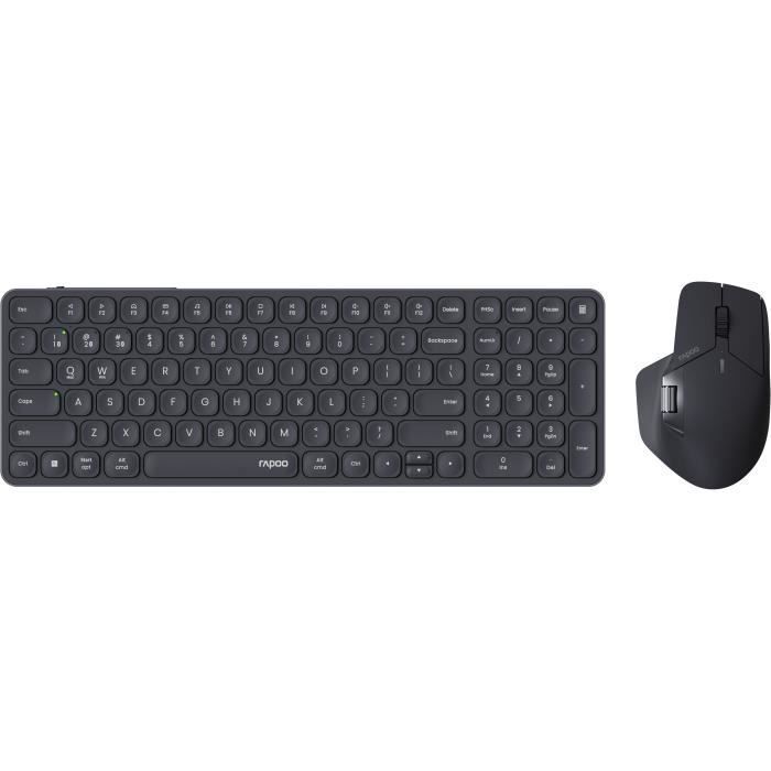 clavier et souris Rapoo 9760M Gris AZERTY