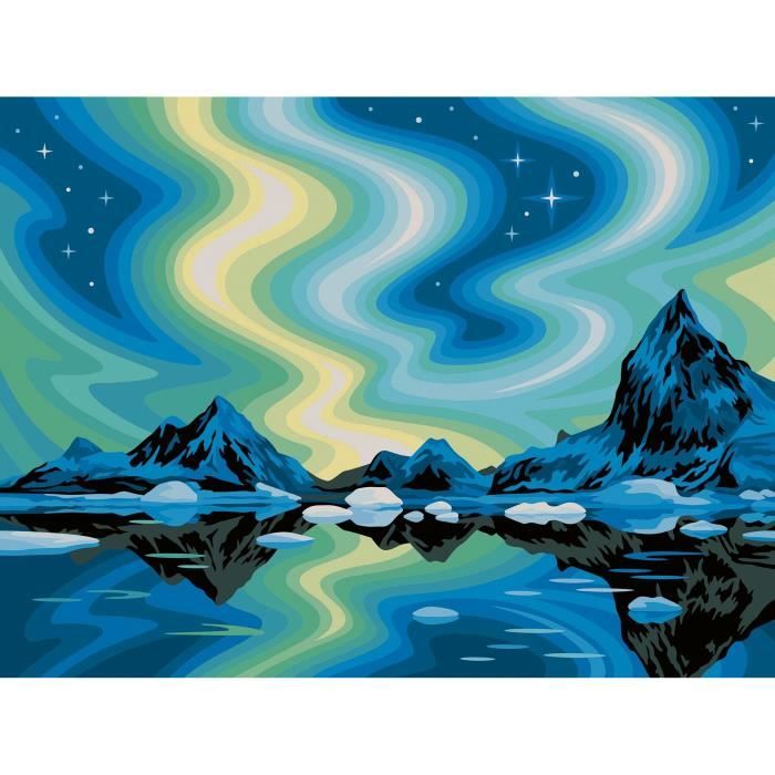 RavensburgerCreArt Toiles 30x40 cmAurores BoréalesPeinture par numérosAdulte-Activité détente et créativeDes 14 ans23907