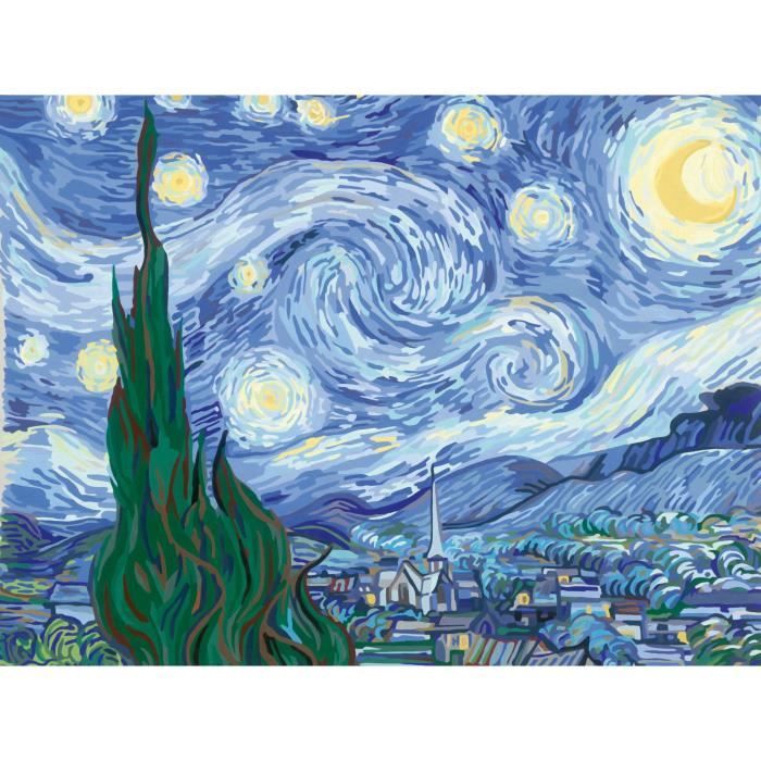 RavensburgerCreArt Toiles 30x40 cmVan Gogh/La nuit étoiléePeinture par numérosAdulte-Activité détente et créativeDes14ans23915