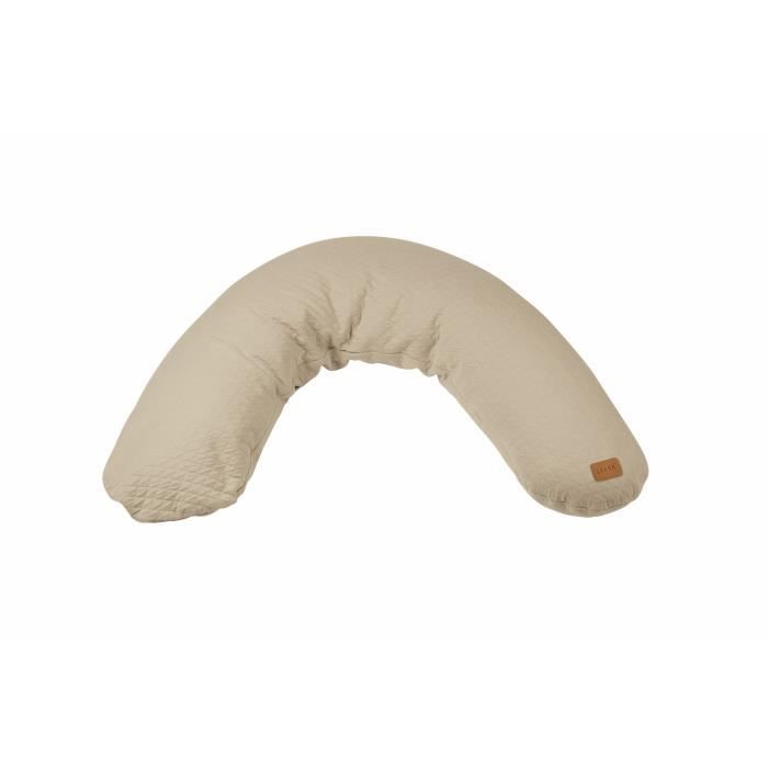 BÉABA - Big Flopsy - Coussin de grossesse et d'allaitement - Fleur de coton - 180 cm - Lin