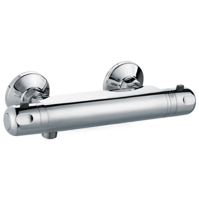 Robinet double poignée Rousseau Volga 2 Gris Laiton 15 cm Douche
