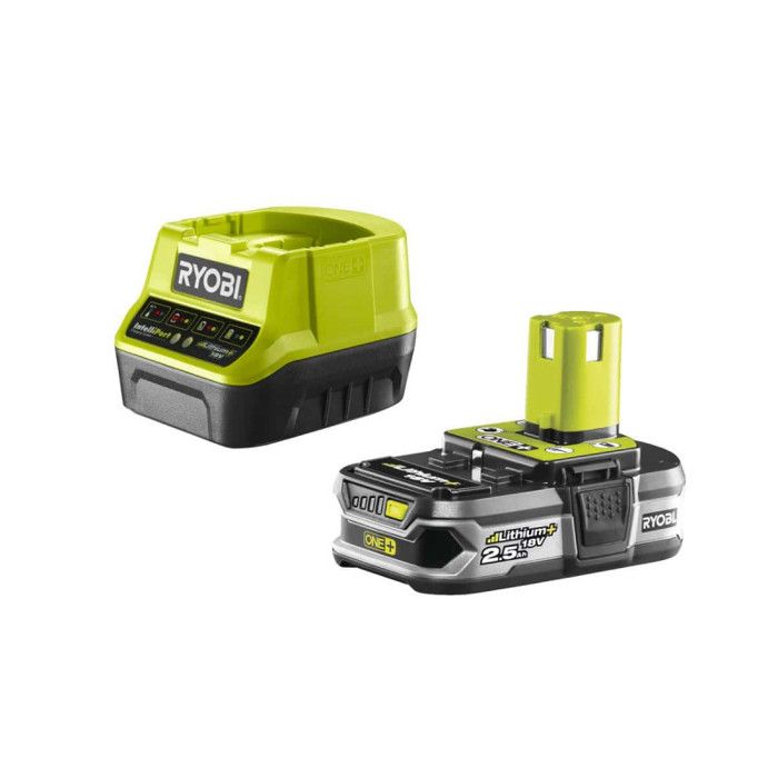Ensemble chargeur et batterie rechargeable Ryobi RC18120-125 Litio Ion 2,5 Ah 18 V