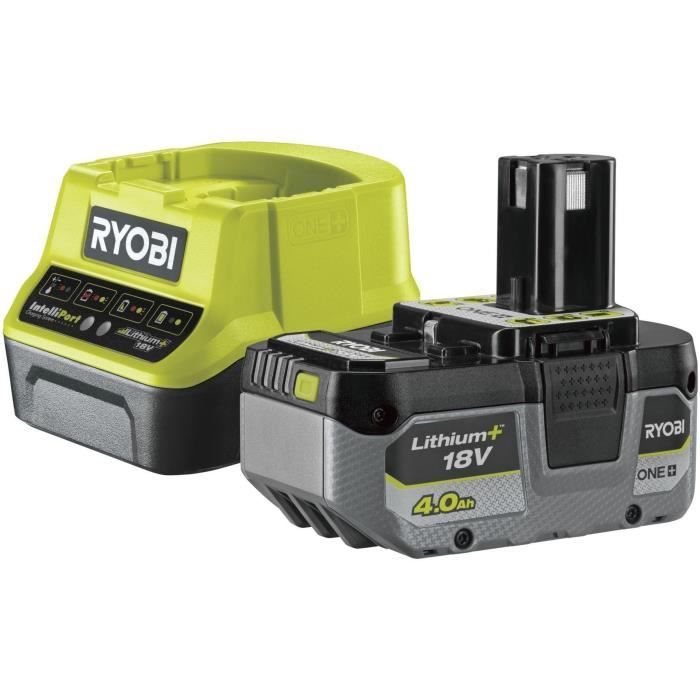 Ensemble chargeur et batterie rechargeable Ryobi 18 V 4 Ah