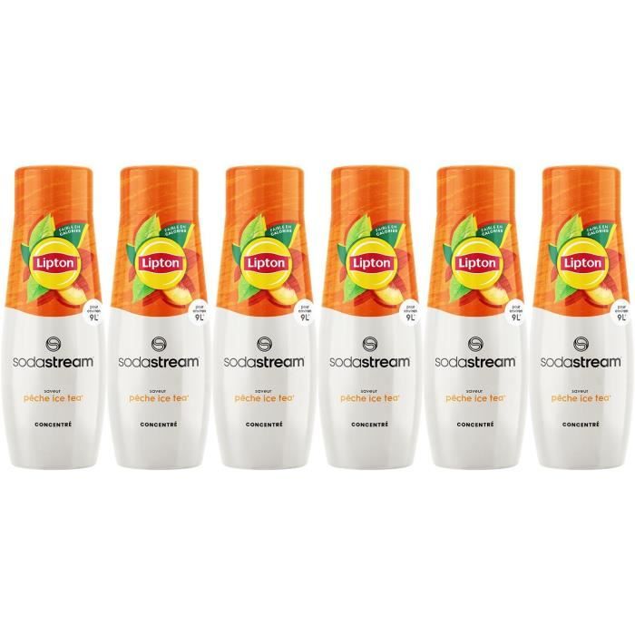 Concentrés SODASTREAM - Lot de 6 concentrés Lipton Ice Tea - Jusqu'a 54L de boissons - 440 ml