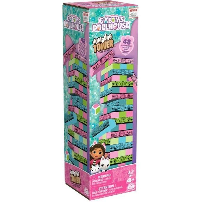 Gabby et la Maison Magique - TOUR JENGA - 2 joueurs et + - Jeu d'adresse et d'équilibre
