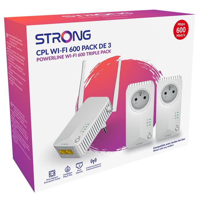 Adaptateur PLC STRONG Powerline Wi-Fi 600 Triple