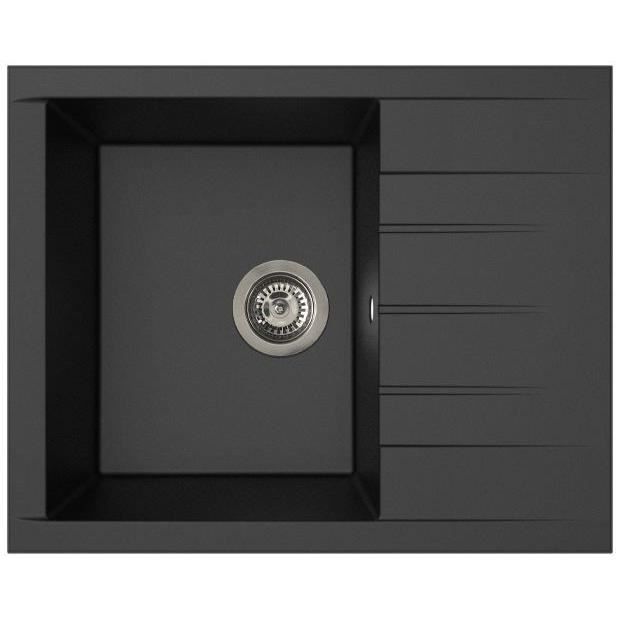 Evier à une cuve avec égouttoir Stradour 1C XS Noir