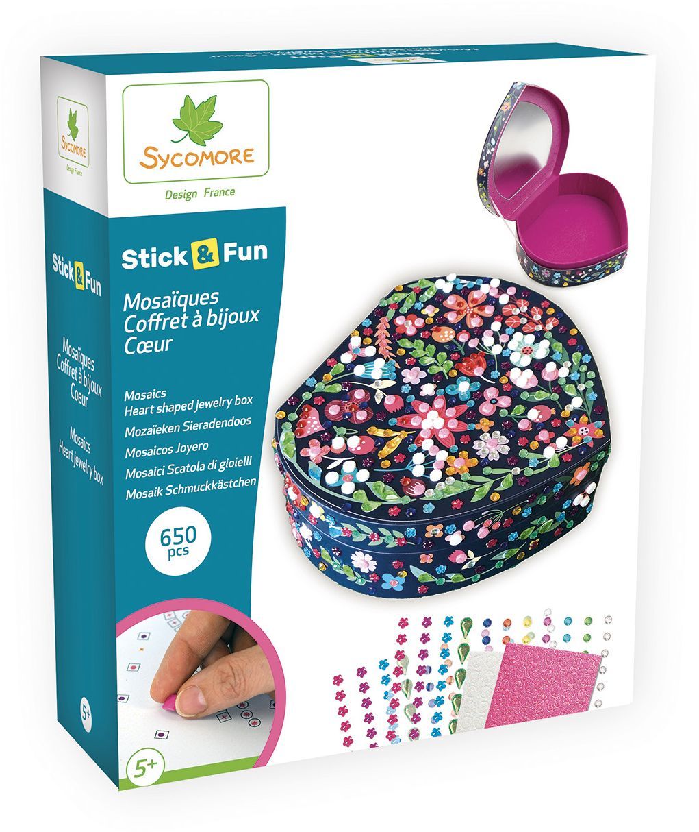 3D Mosaiques - SYCOMORE - Stick'N Fun - Coffret coeur - Des 5 ans