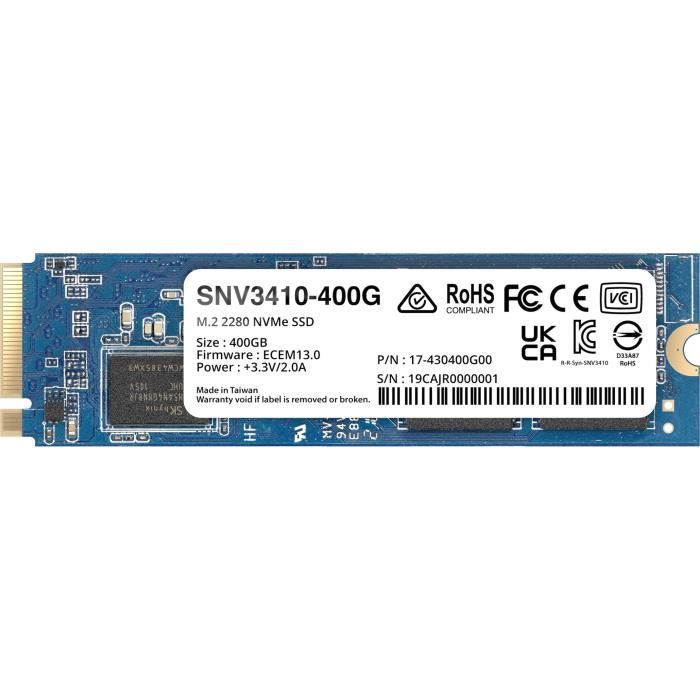 SYNOLOGY - SNV3410-400G - Disque dur SSD - 400 Go - NVMe M.2 - NAS internes