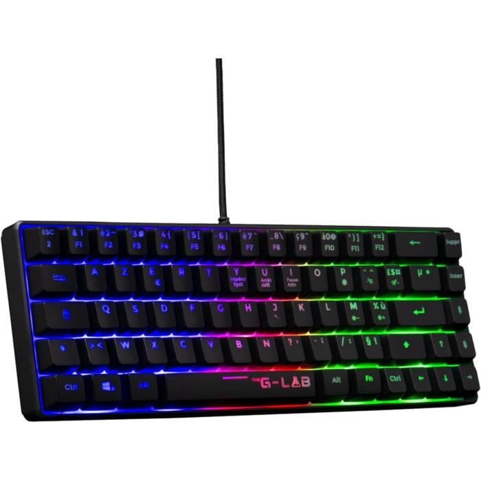 Clavier Gamer The G-Lab Keyz Hydrogen TKL RGB (Noir)