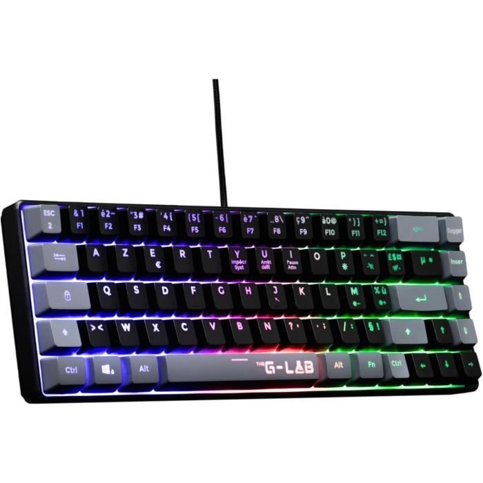 Clavier Gamer The G-Lab Keyz Hydrogen BKG RGB (Noir)