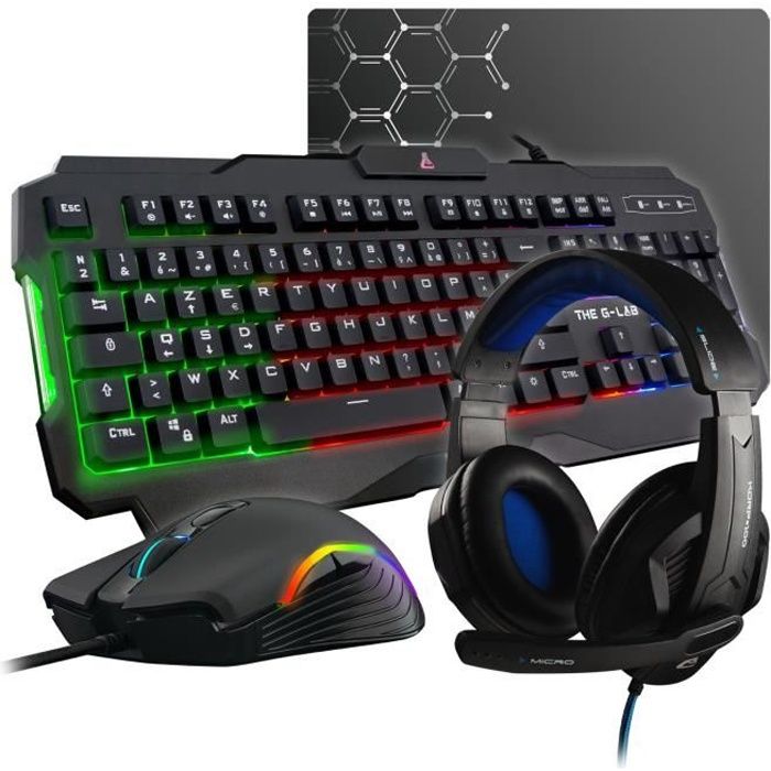 clavier et souris The G-Lab COMBO-ARGON-E/FR Azerty Français