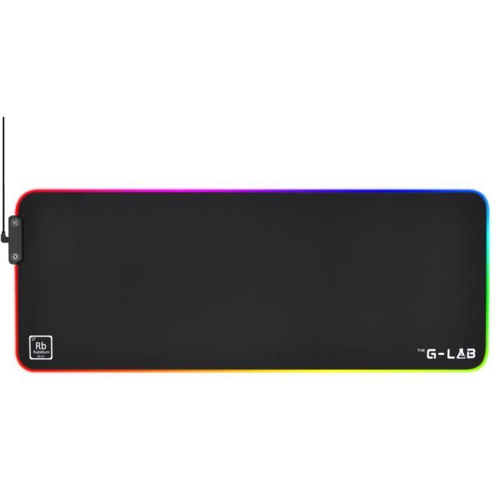 Tapis de Souris The G-Lab Rubidium RGB - Taille XXL (Noir)