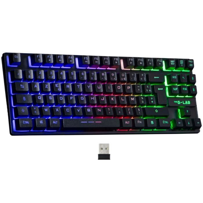 Clavier pour jeu The G-Lab KEYZ CAESIUM TKL WIRELESS Noir AZERTY