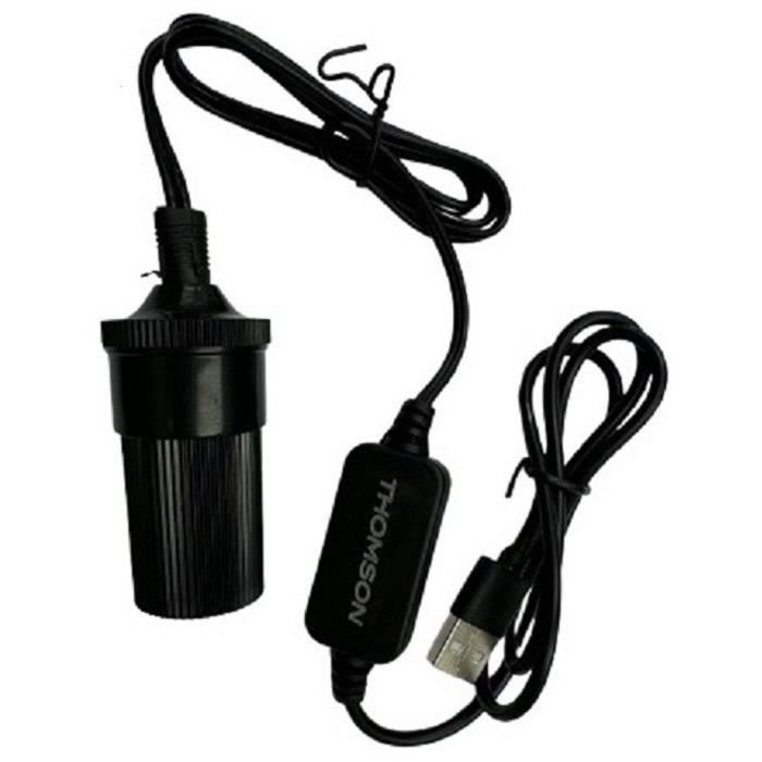 Convertisseur - THOMSON - USB vers 12 V - 10 W - Câble 120 cm