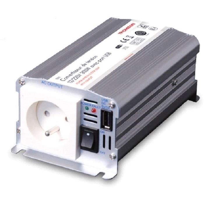 Convertisseur de tension - THOMSON - 12/220 V - 300 W - Avec prise USB