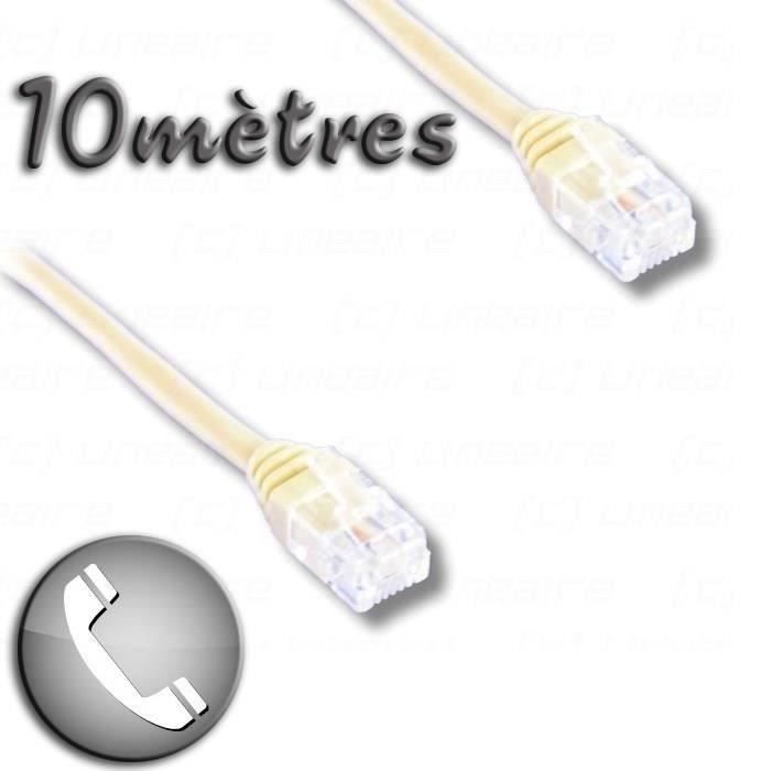 Câble Téléphonique Lineaire TM20IH 10 m Ivoire