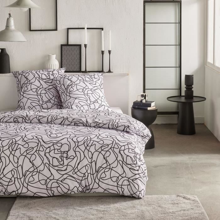 Parure de lit - TODAY Crazy - Imprimé Graphique - 2 personnes - 220 x 240 cm - Blanc