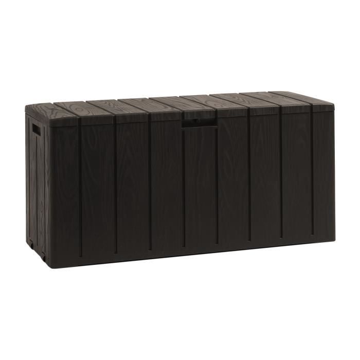 Coffre de jardin BRAVO - Résine - Toomax - Marron - Capacité 270L - 117,5 x 45 x 56 cm