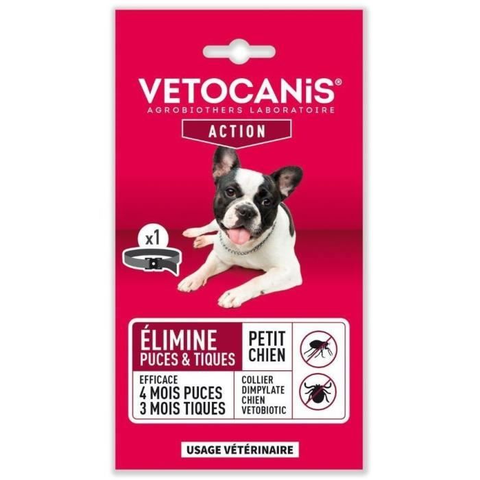 Collier Anti-puces - VETOCANIS - Collier Anti-puces et Tiques au Dimpylate pour Chien