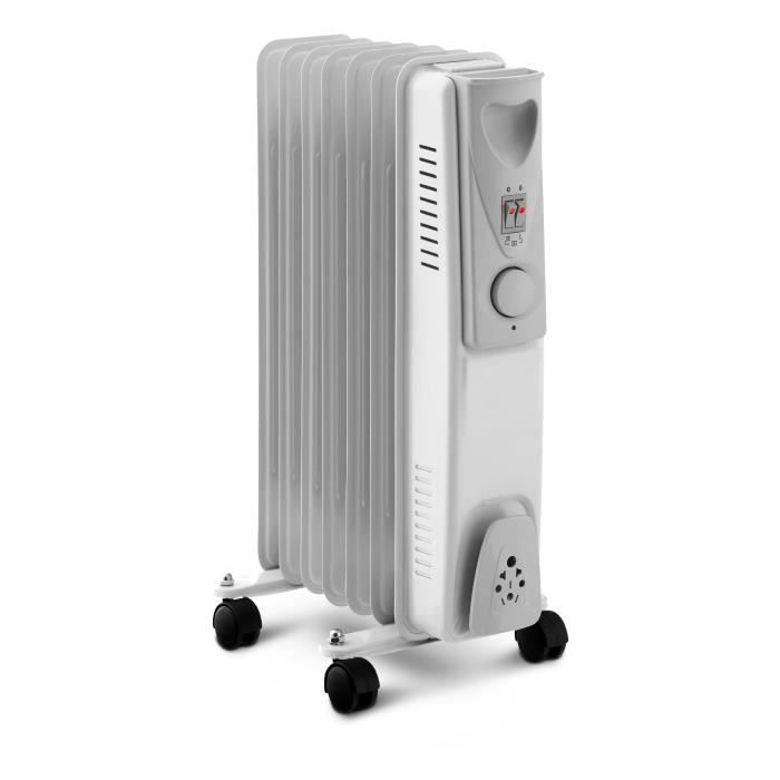 Radiateur électrique bain d'huile - 1500W - WARM TECH - 240V - Jusqu'a 25m3 - Gris