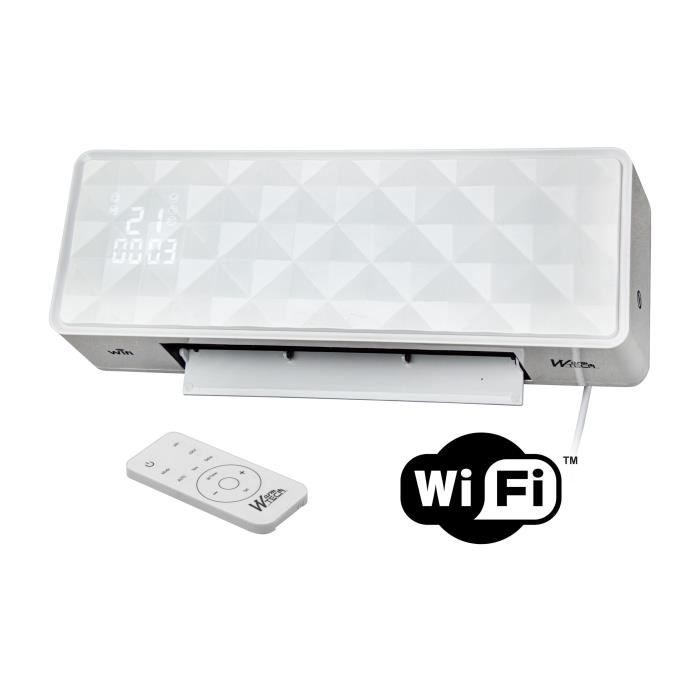 Chauffage électrique mural - 2000W - WARM TECH - Céramique - WiFi - 240V - Jusqu'a 50m3 - Blanc